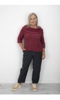 Thing Wine Yana Wine Cowl Neck Soft Knit Boxy Top  