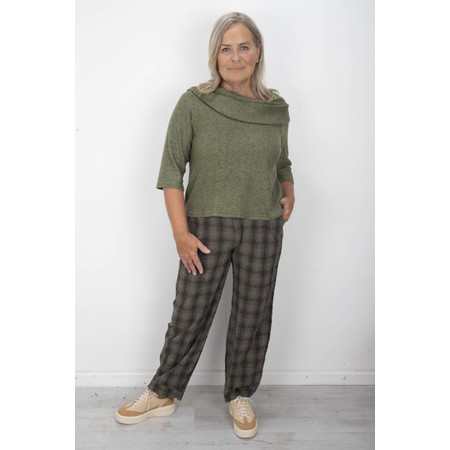 Thing Yana Herb Cowl Neck Soft Knit Boxy Top - Green