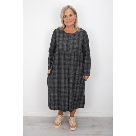 Thing Drea Structured Check Button Dress - Grey
