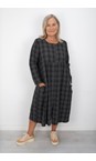 Thing Anthracite Drea Structured Check Button Dress  