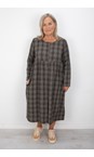Thing Herb Drea Structured Check Button Dress  