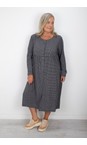Thing Navy Drea Navy Mini Check Button Dress  