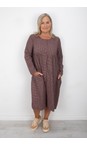 Thing Wine Drea Wine Mini Check Button Dress  