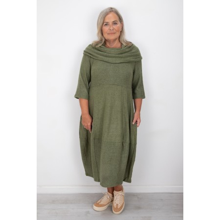 Thing Wren Herb Soft Knit Bubble Dress - Green