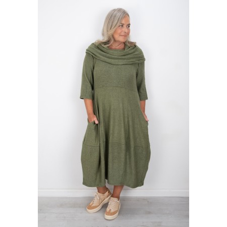 Thing Wren Herb Soft Knit Bubble Dress - Green