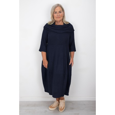 Thing Wren Navy Soft Knit Bubble Dress - Blue