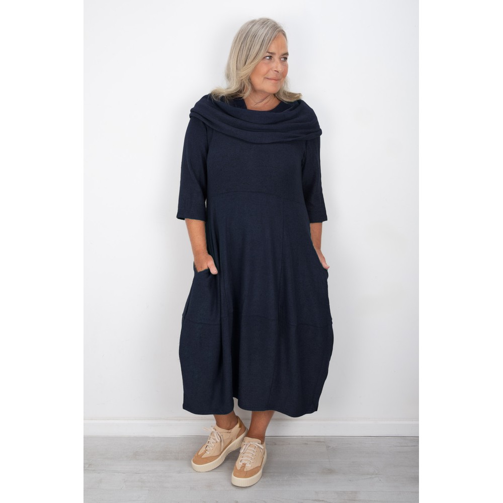 Thing Wren Navy Soft Knit Bubble Dress Navy