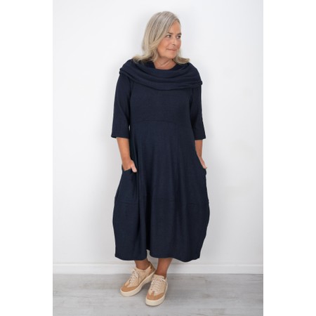 Thing Wren Navy Soft Knit Bubble Dress - Blue