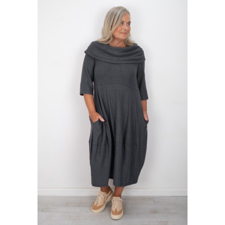 Thing Wren Anthracite Soft Knit Bubble Dress - Grey