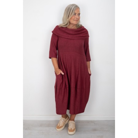 Thing Wren Wine Soft Knit Bubble Dress - Red