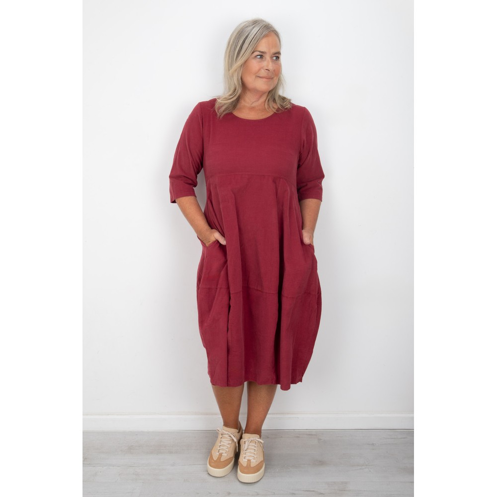 Thing Viktoria Baby Cord Wine Bubble Dress Wine