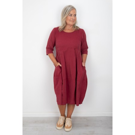 Thing Viktoria Baby Cord Wine Bubble Dress - Red