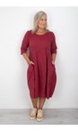 Thing Wine Viktoria Baby Cord Wine Bubble Dress  