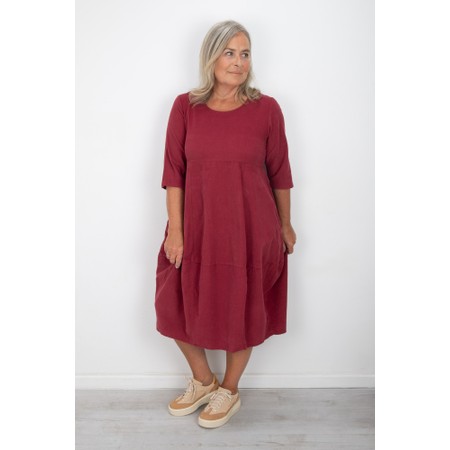 Thing Viktoria Baby Cord Wine Bubble Dress - Red