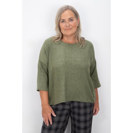 Thing Hannah Herb Soft Knit Rectangle Top - Green