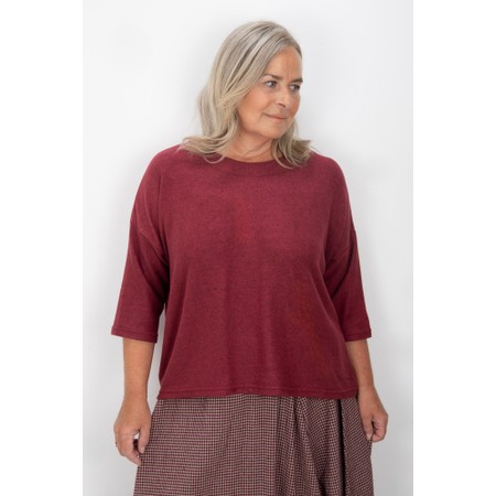 Thing Hannah Wine Soft Knit Rectangle Top - Red