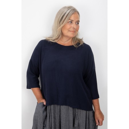 Thing Hannah Navy Soft Knit Rectangle Top - Blue