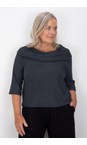 Thing Anthracite Yana Anthracite Cowl Neck Soft Knit Boxy Top  