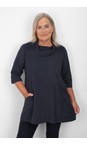 Thing Anthracite Asta Anthracite Organic Babycord Cowl Neck Top  