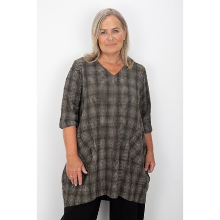 Thing Doloroes Herb Structured Check Pocket Dress - Green