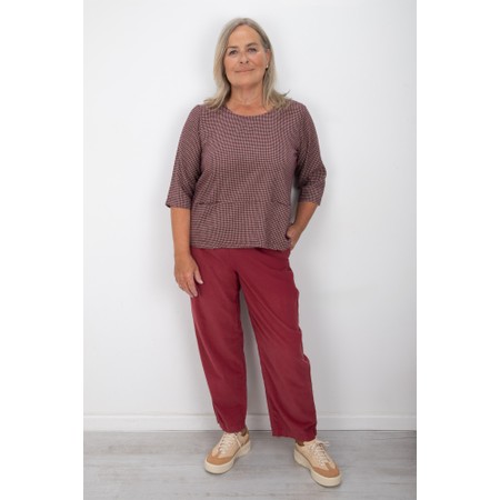 Thing Agnes Wine Organic Babycord Crop Trouser - Red
