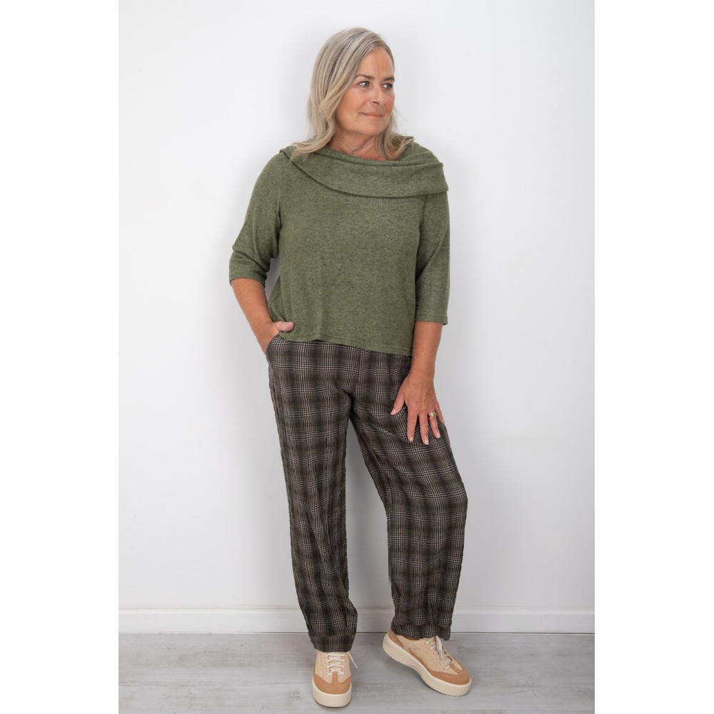 Thing Dodo Herb Structured Check Crop Trouser Herb