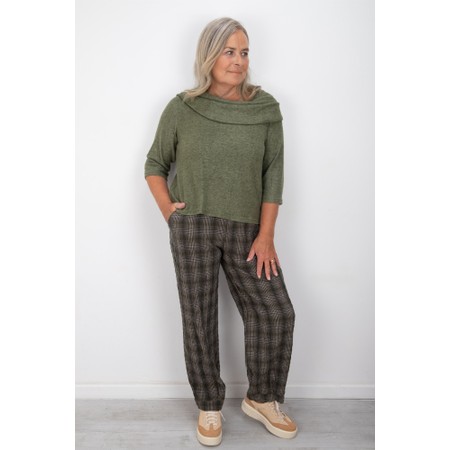 Thing Yana Herb Cowl Neck Soft Knit Boxy Top - Green