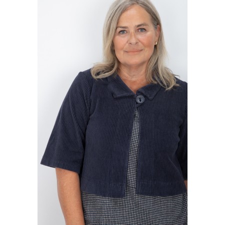 Thing Carina Navy Heavy Cord Crop Jacket - Blue
