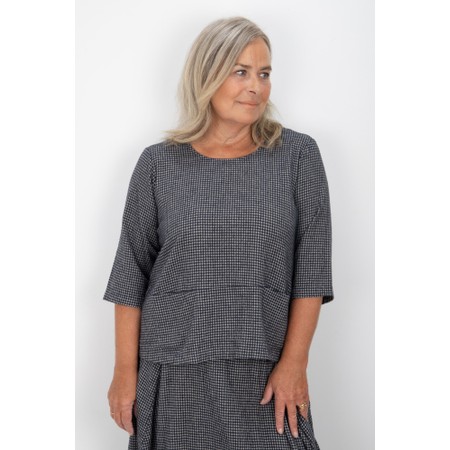 Thing Dora Navy Mini Check Slit Pocket Top - Blue