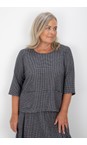 Thing Navy Dora Navy Mini Check Slit Pocket Top  