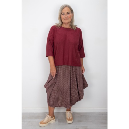 Thing Dagmar Wine Mini Check Skirt - Red