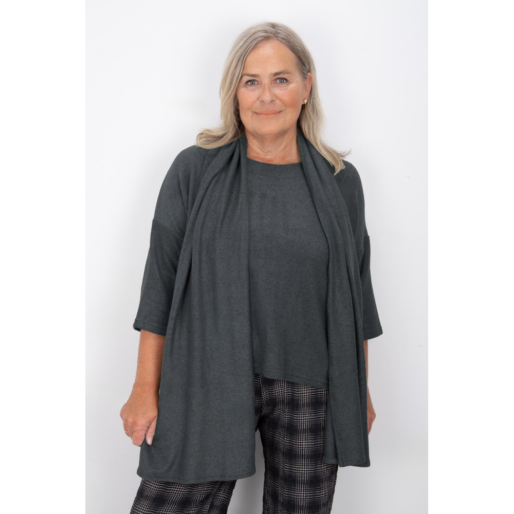 Thing Wiley Anthracite Long Soft Knit Scarf Anthracite