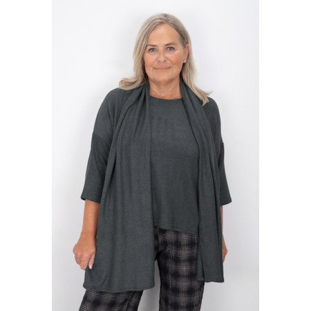 Thing Wiley Anthracite Long Soft Knit Scarf - Grey