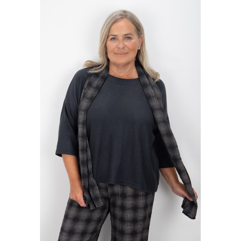 Thing Dorris Anthracite Structured Check Scarf Anthracite