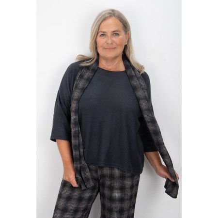 Thing Dorris Anthracite Structured Check Scarf - Grey