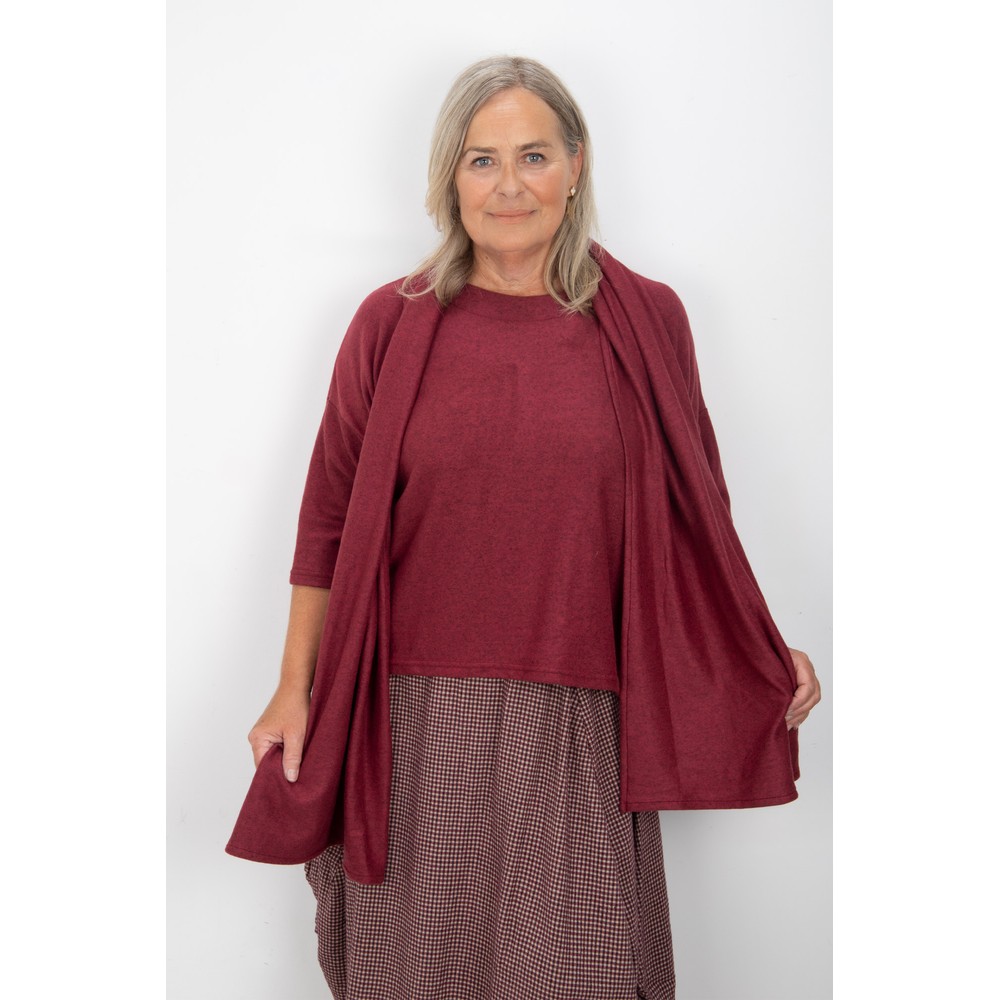 Thing Wiley Wine Long Soft Knit Scarf Wine