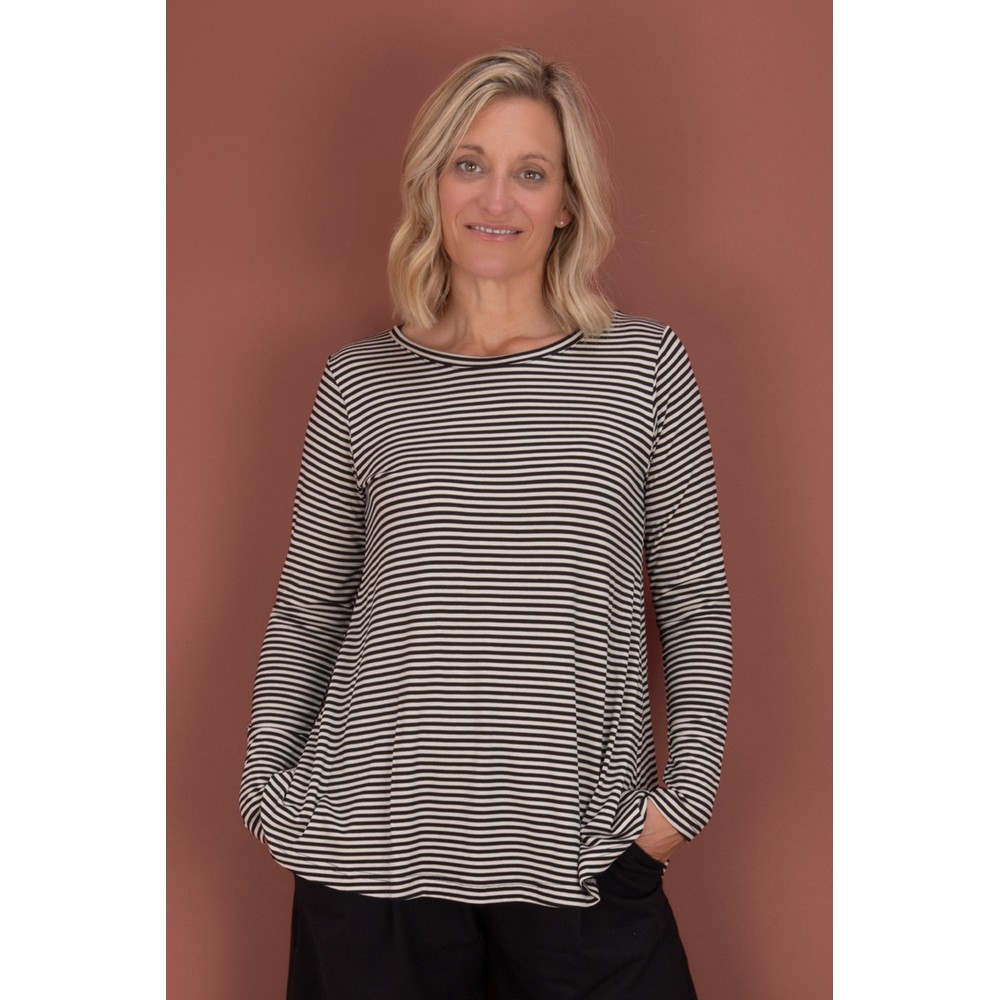 Mama B Memi MR Nero Stripe Jersey Top Nero