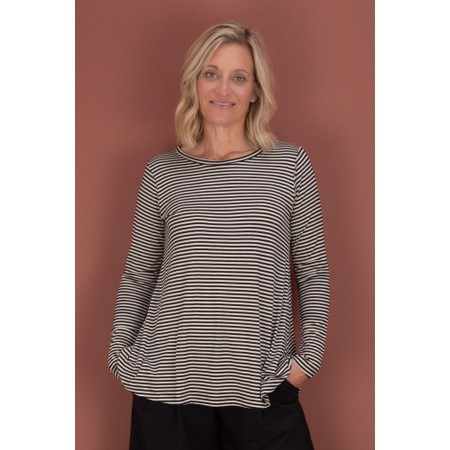 Mama B Memi MR Nero Stripe Jersey Top - Black