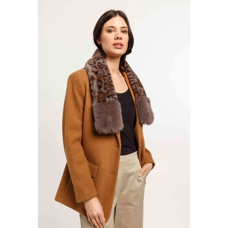 Loevenich Leopard Faux Fur Scarf - Grey