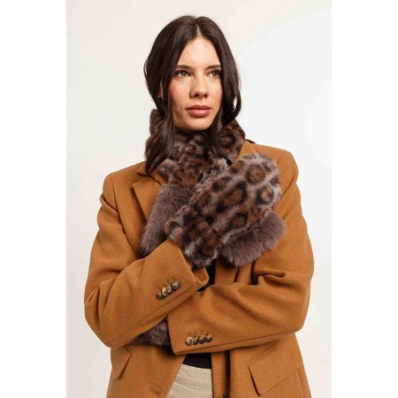 Loevenich Leopard Faux Fur Mittens - Grey