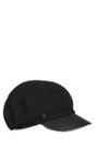 Loevenich Black  Balloon Leather Peak Hat  