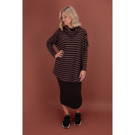 Mama B Oversized Bill R Riga Moro Stripe Fleece Jumper - Brown