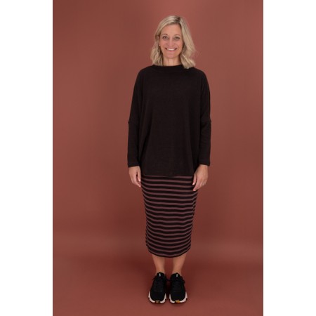 Mama B Lilla R Stripe Fleece Skirt - Purple