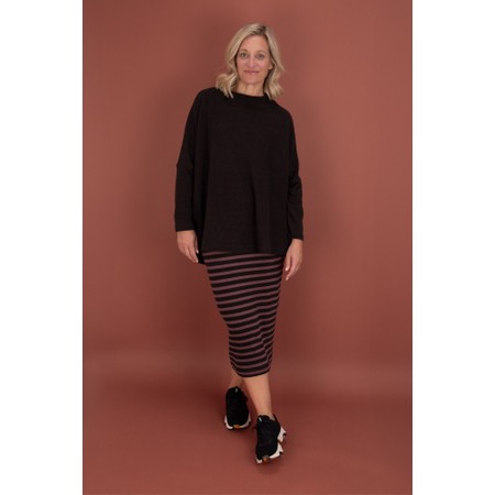 Mama B Lilla R Stripe Fleece Skirt - Purple