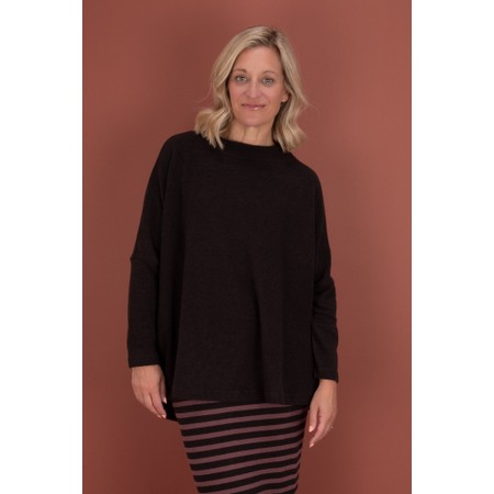 Mama B Spino U Moro Relaxed Plain Fleece Top - Brown