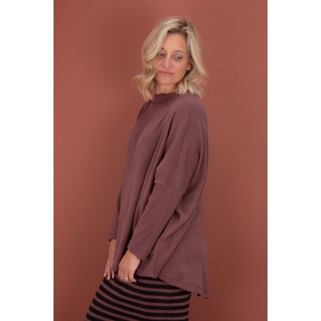 Mama B Spino U Cipolla Relaxed Plain Fleece Top - Brown