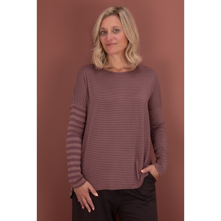 Mama B Virgi Riga Cipolla Relaxed Stripe Top - Brown