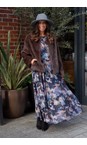 Foil Smudge Meshed Up Maxi Dress  