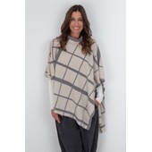 Clan Print Kit High Neck Print Fleece Poncho