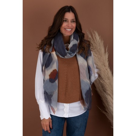 Masai Clothing MaAjaksa Wool Mix Print Scarf - Blue